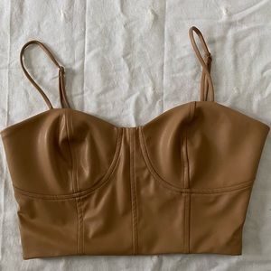 NWOT Leather Corset Cropped Top